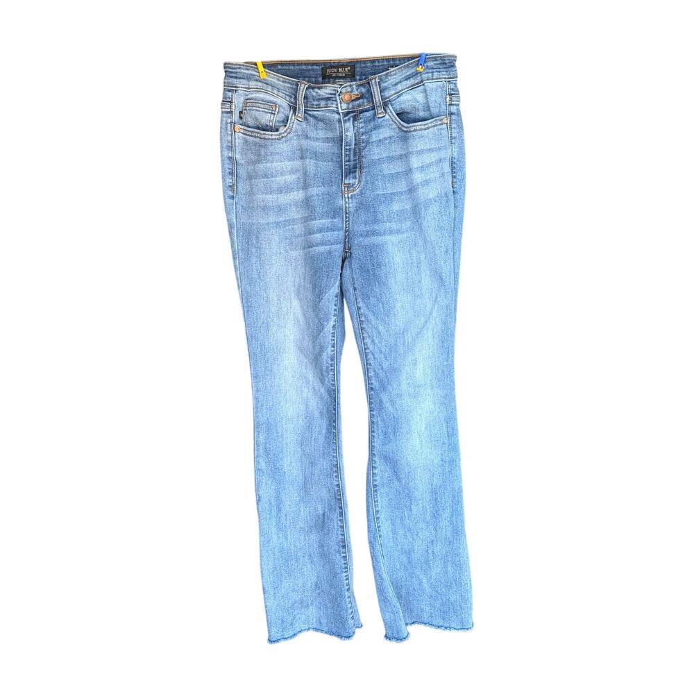 Judy Blue Trouser Flare Jeans Wms Size 9/29 Medium Wash Denim Boho Hippie 29x30